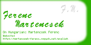 ferenc martencsek business card